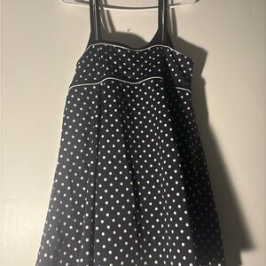 Black Polka Dot with White Trim swimsuit